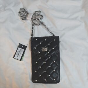 Badgley Mischka Black Quilted Phone Crossbody